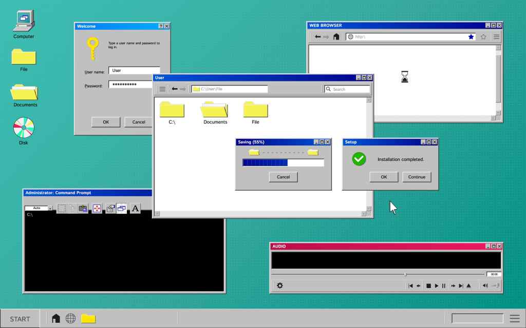 Old Computer Interface Composition