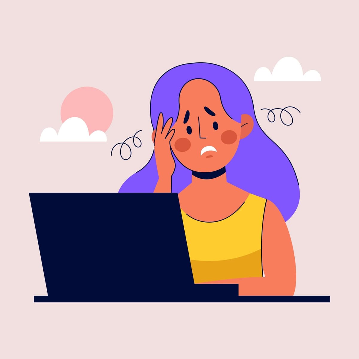 Hand drawn flat design overwhelmed people illustration