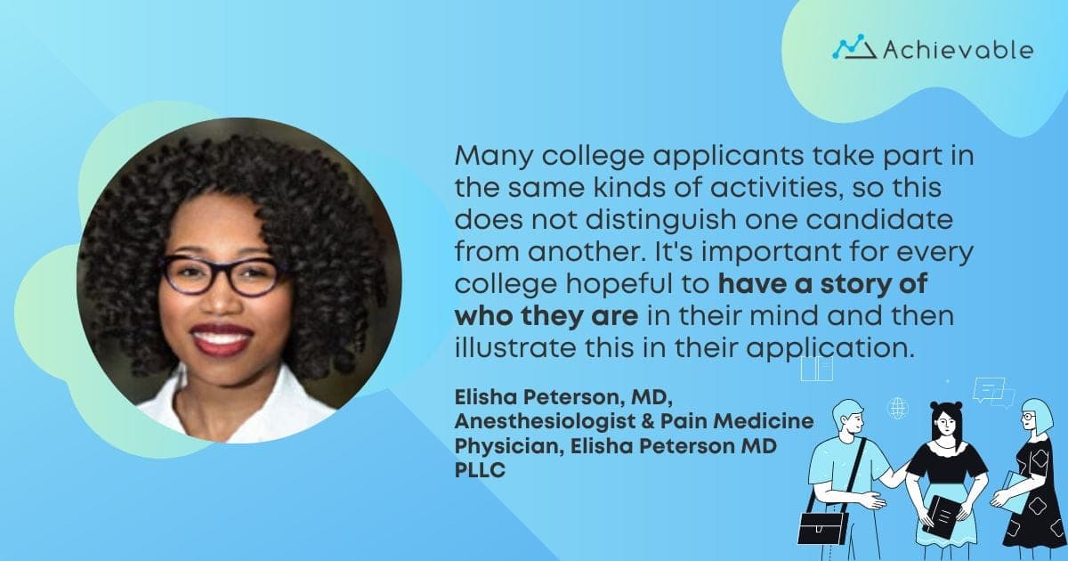 Elisha Peterson, Achievable, Pull Quote